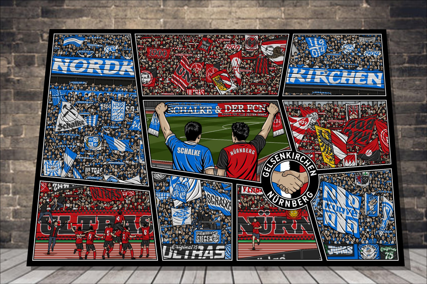 Nürnberg & Gelsenkirchen Leinwandbild "Freundschaft" (60 Exemplare)