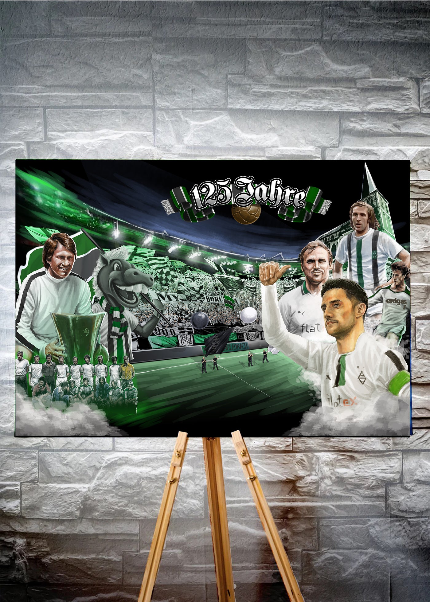 Mönchengladbach Leinwandbild "125 Jahre" (Limitiert auf 60 Exemplare)