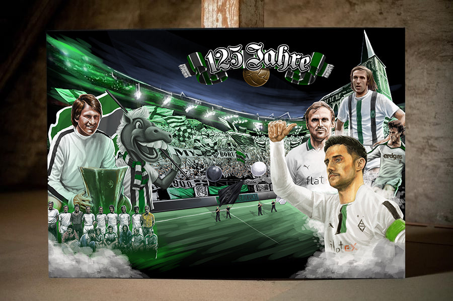 Mönchengladbach Leinwandbild "125 Jahre" (Limitiert auf 60 Exemplare)