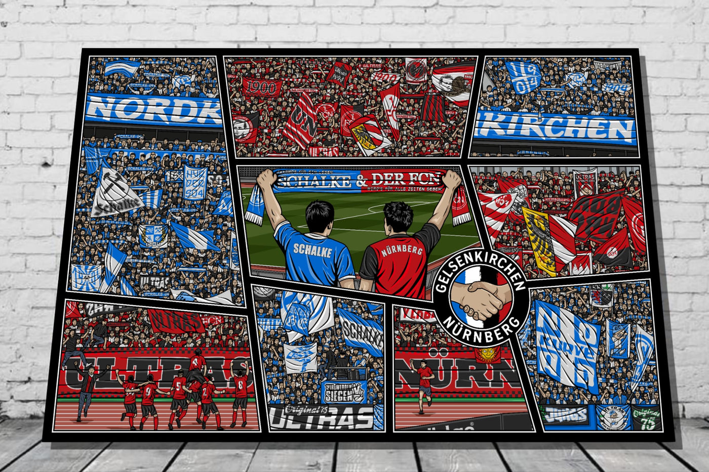 Nürnberg & Gelsenkirchen Leinwandbild "Freundschaft" (60 Exemplare)