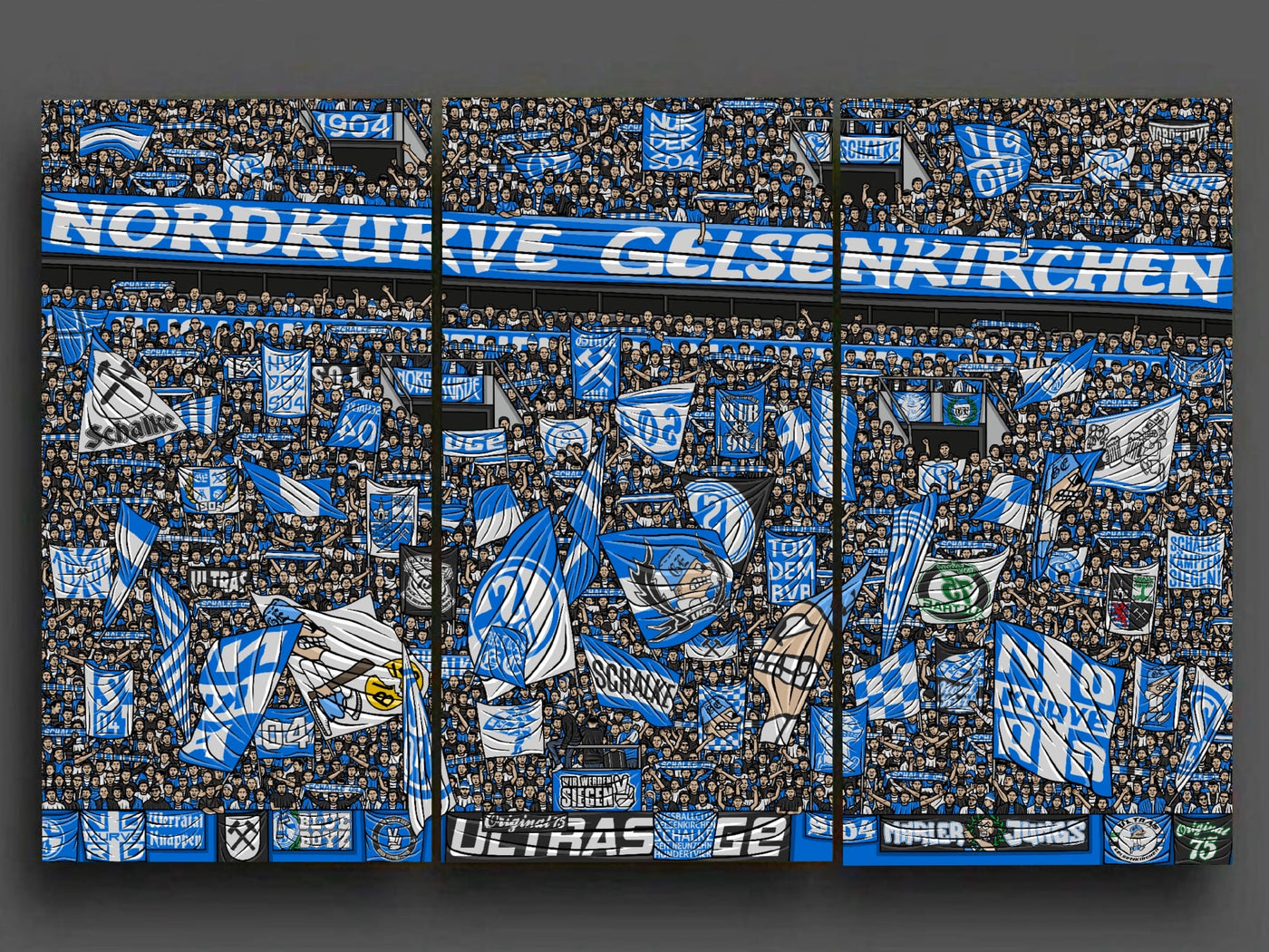 GE Leinwand-Dreiteiler "Nordkurve" (15 Exemplare)