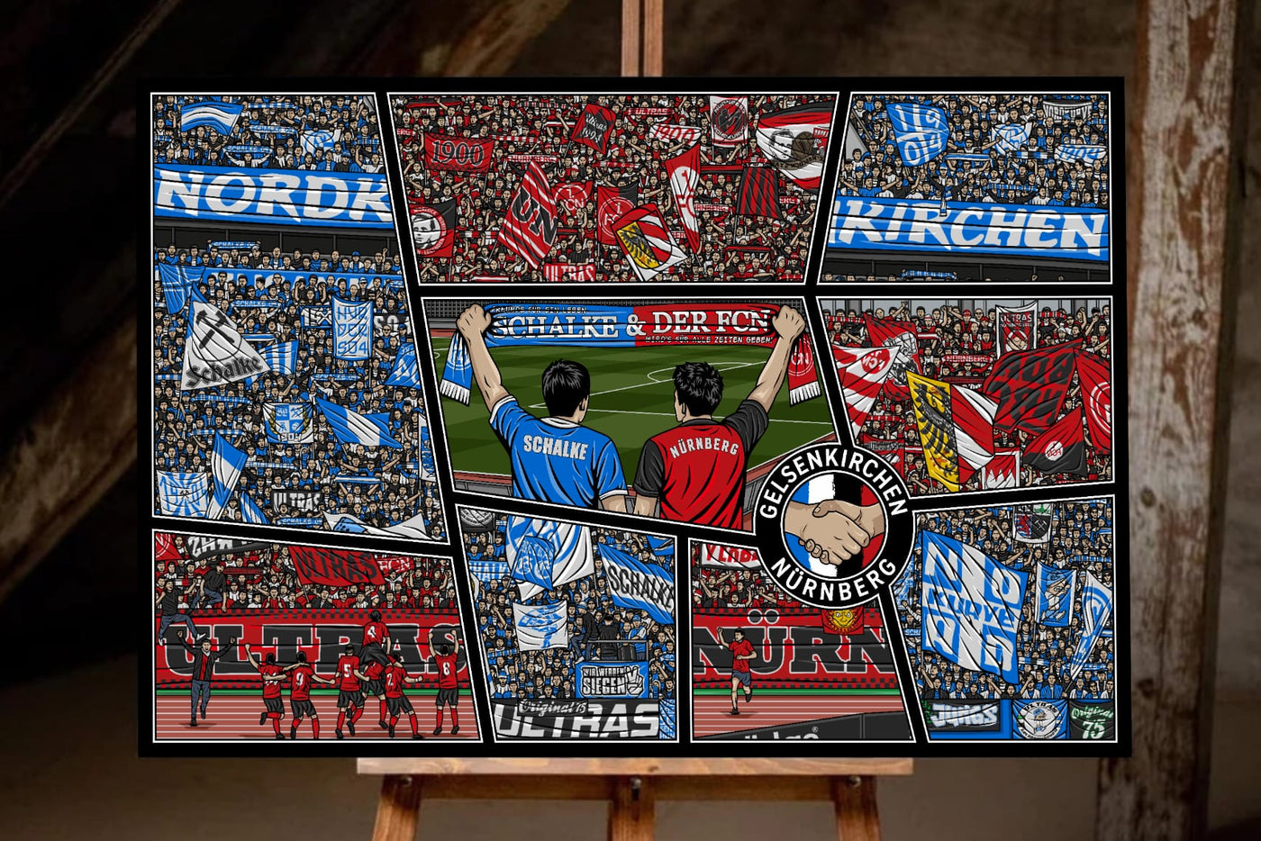 Nürnberg & Gelsenkirchen Leinwandbild "Freundschaft" (60 Exemplare)