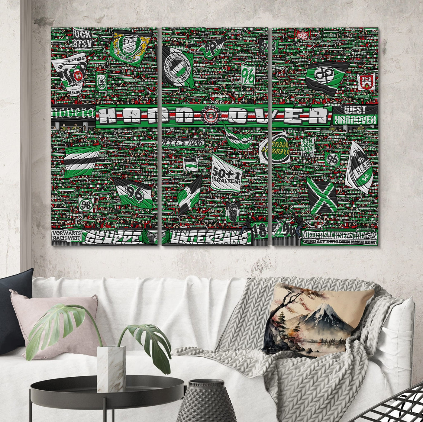 Dreiteiliges Hannover Leinwandset "Ultras" (Limitierte Sonderedition)