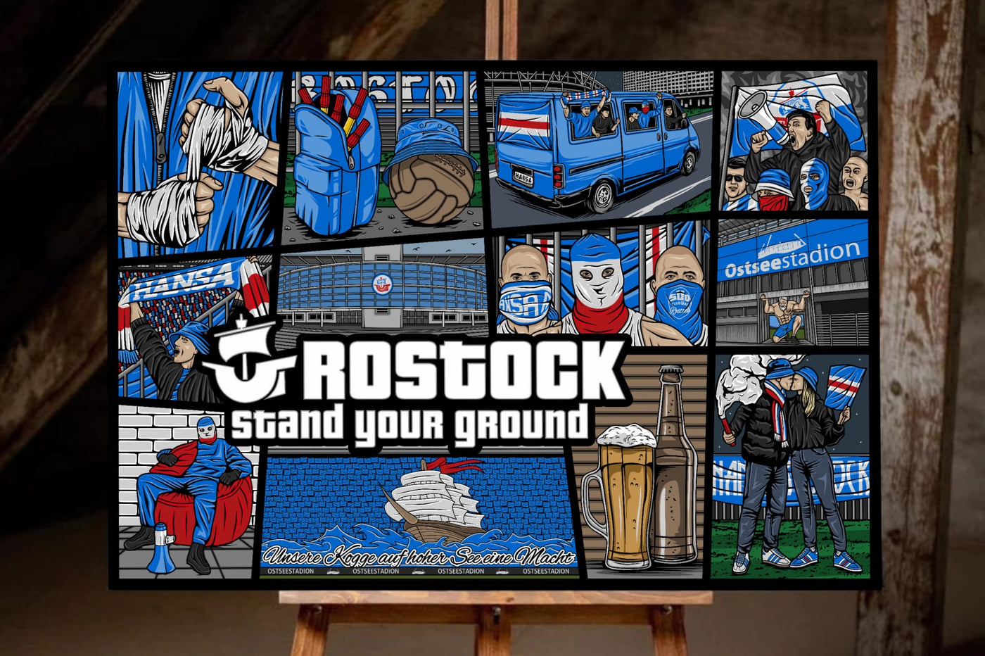 Rostock Kunstleinwand "Stand your Ground"