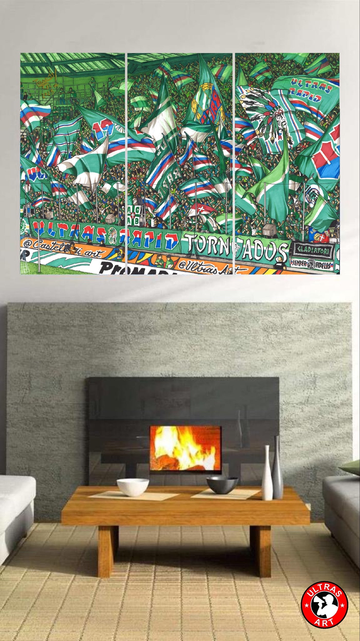 Rapid Leinwand-Dreiteiler "Ultras"