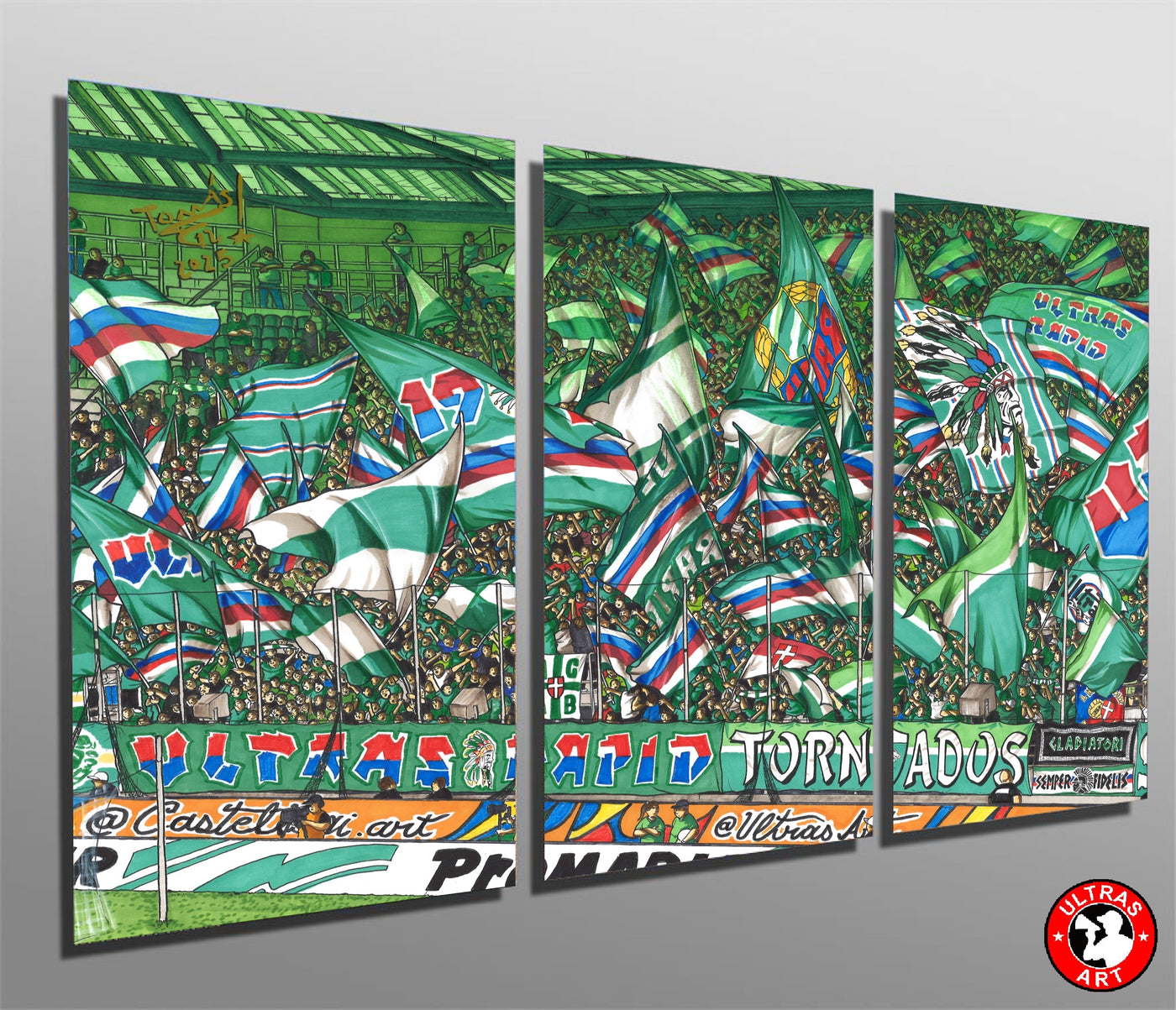 Rapid Leinwand-Dreiteiler "Ultras"