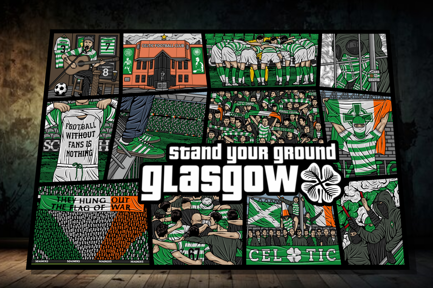 Limitierte Celtic Kunstleinwand "Stand your Ground"