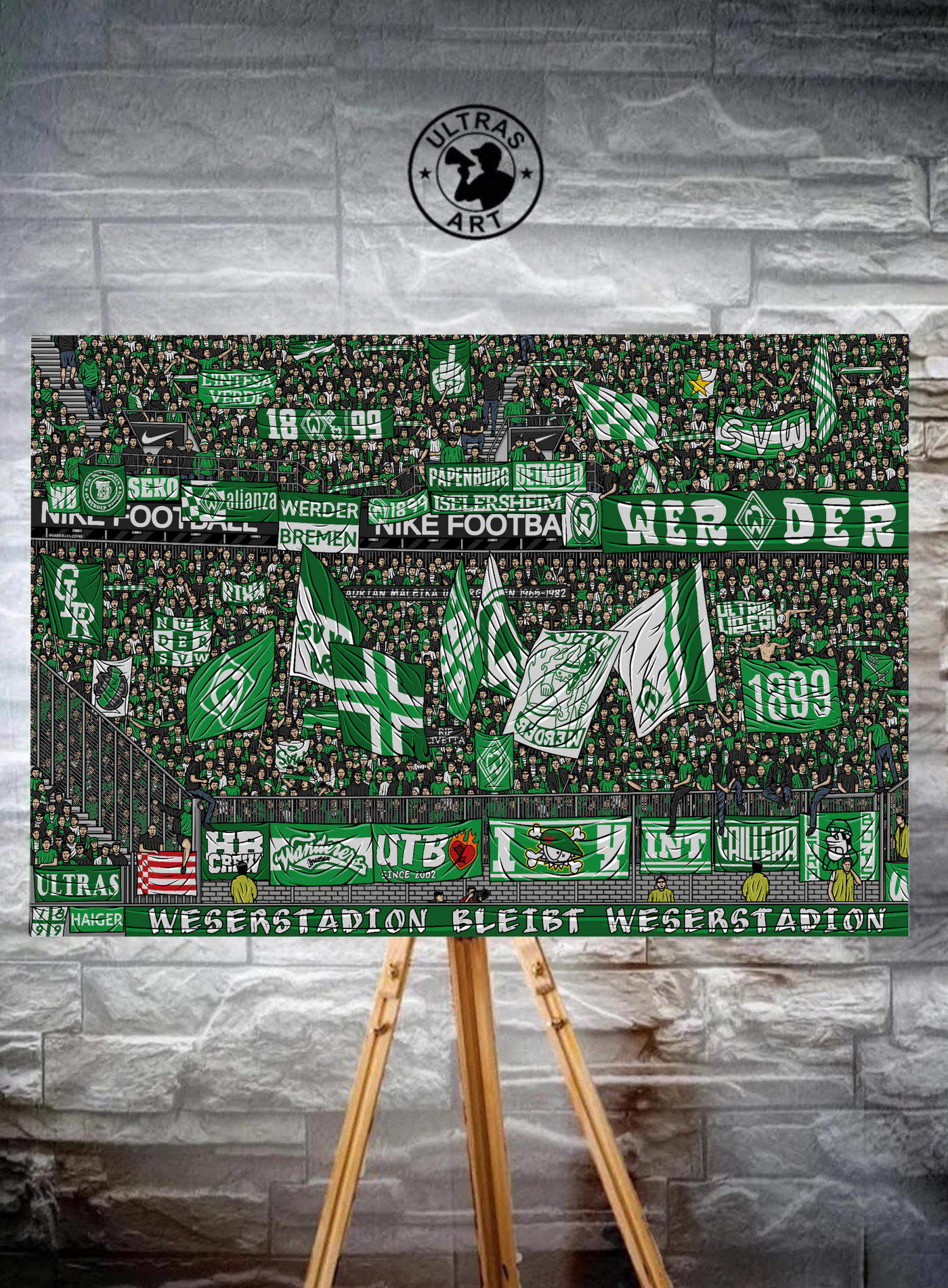 Limitierte Bremen Kunstleinwand "Ultras"