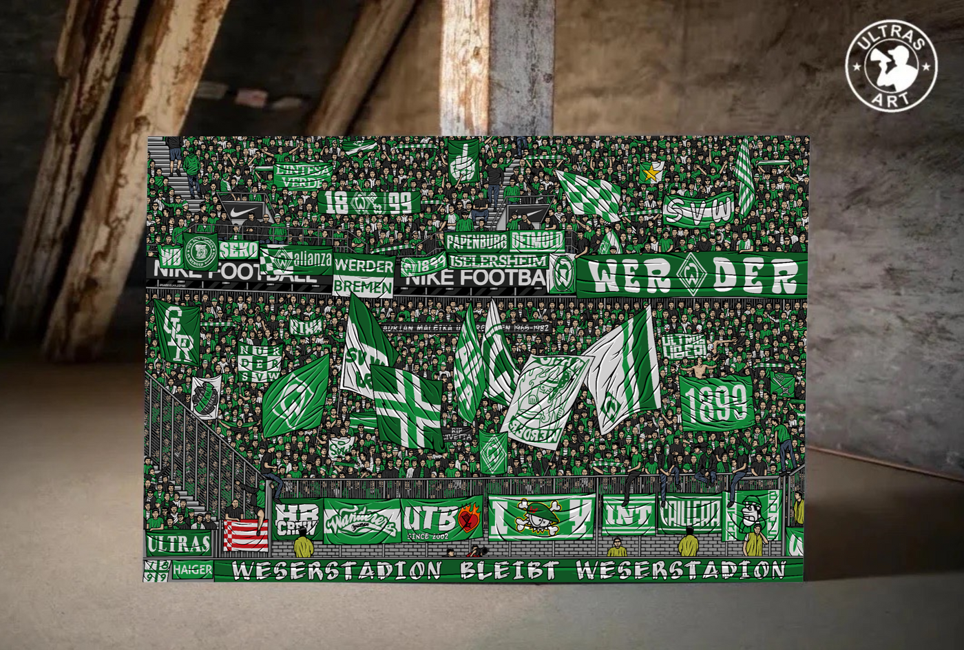 Limitierte Bremen Kunstleinwand "Ultras"