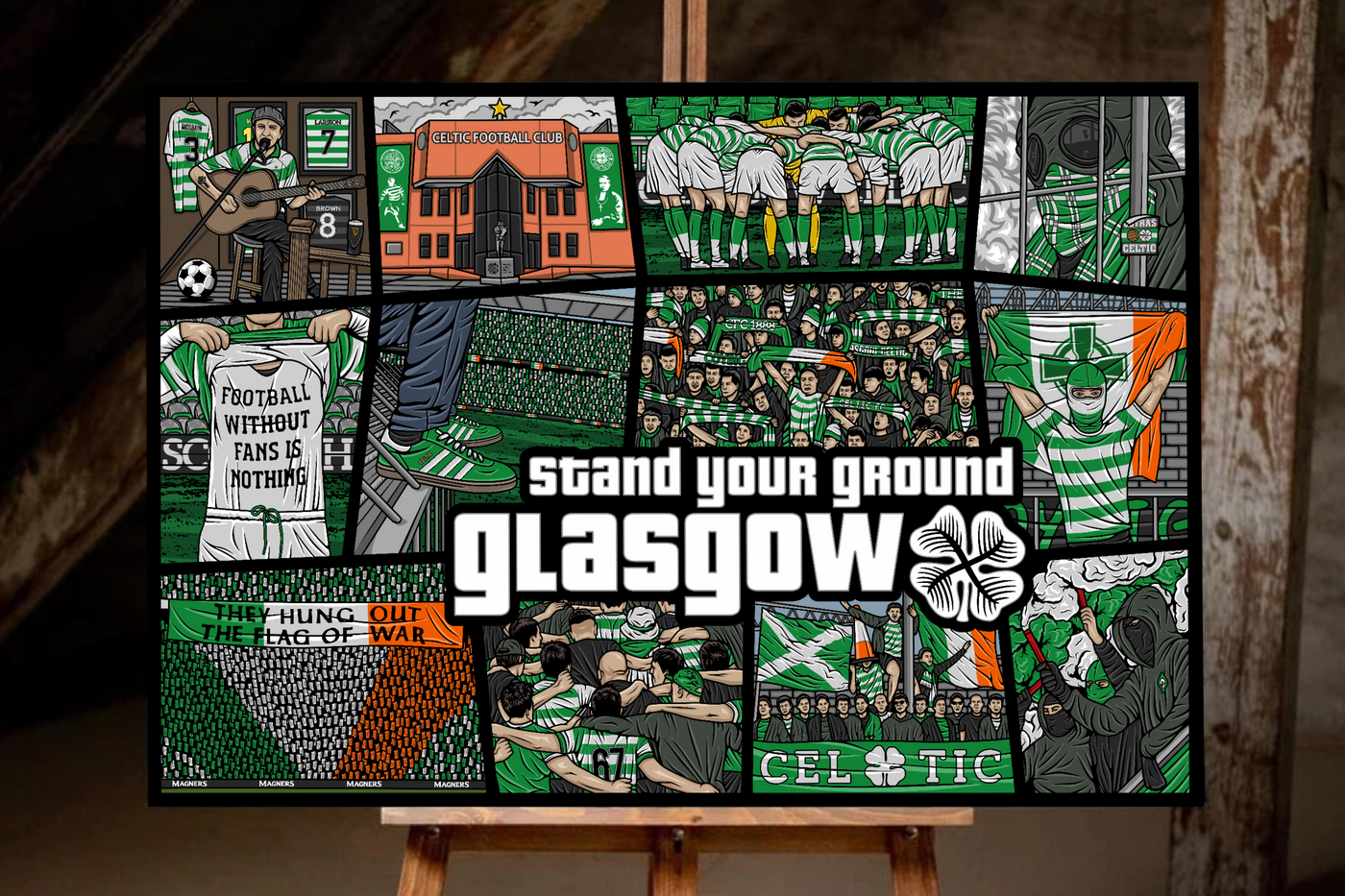 Limitierte Celtic Kunstleinwand "Stand your Ground"