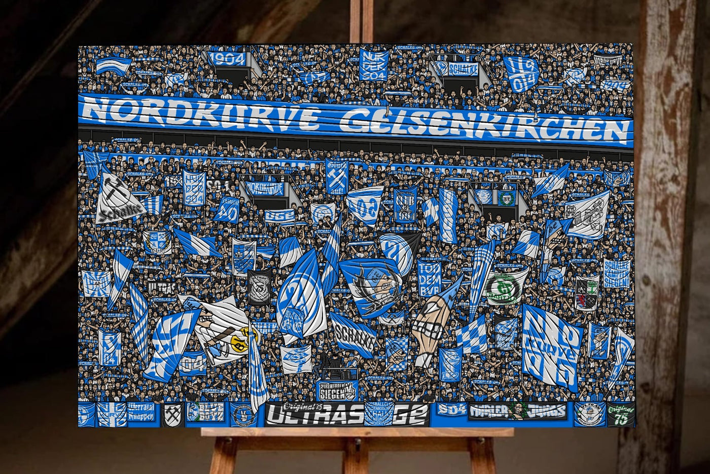 GE Kunstleinwand "Nordkurve" (Limitiert auf 80 Exemplare-Einmalige Erhöhung um 4x5 Bilder )