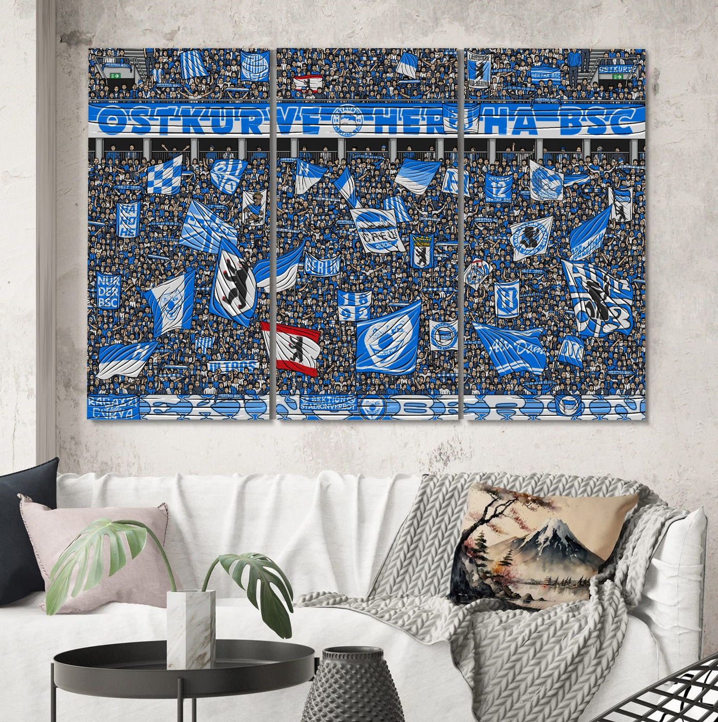 Dreiteilges Leinwandset "Ultras Berlin"