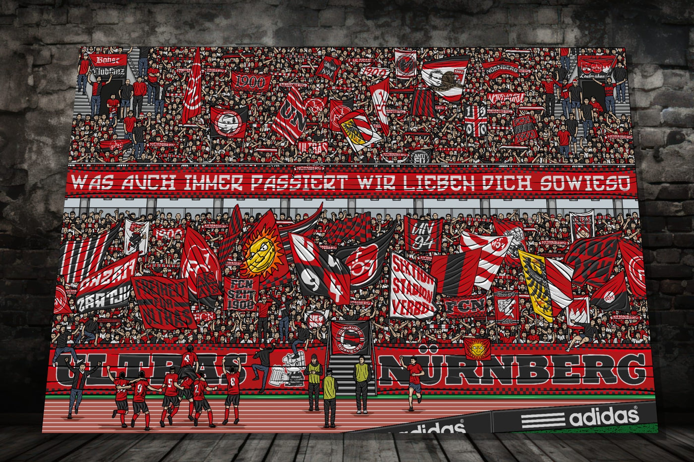 Nürnberg Kunstleinwand "Ultras" (Limitiert auf 60 Exemplare) Einmalige Erhöhung um 5 Exemplare !