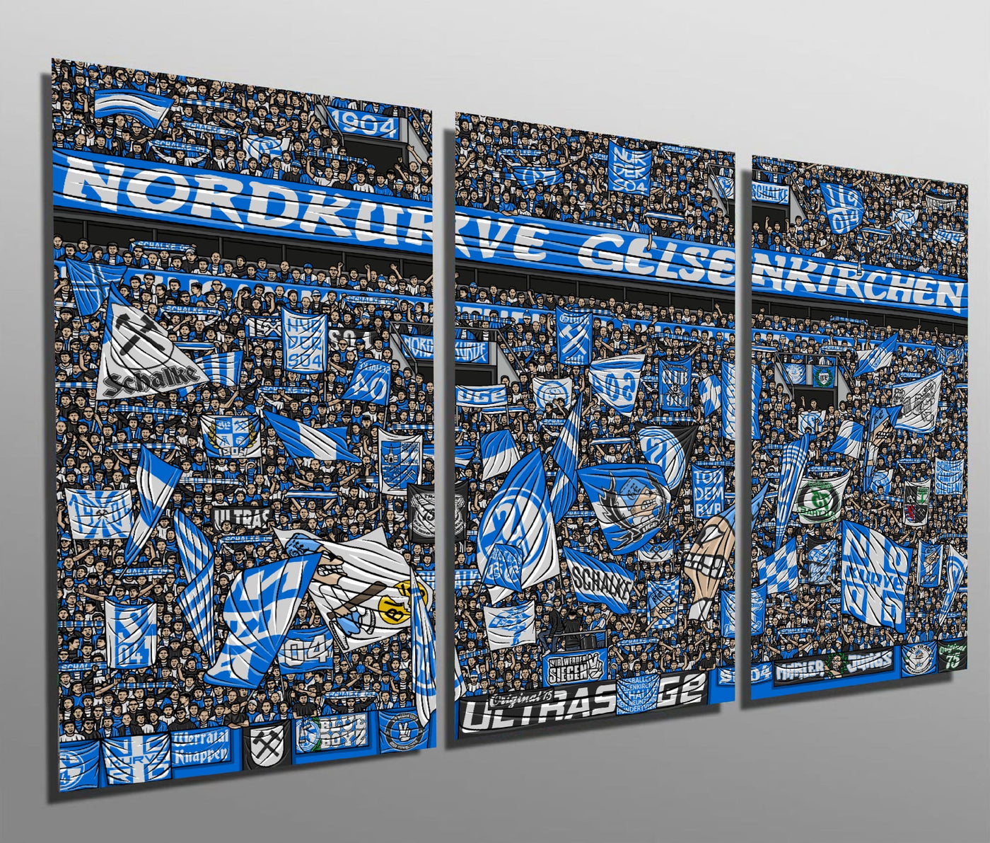 GE Leinwand-Dreiteiler "Nordkurve" (15 Exemplare)