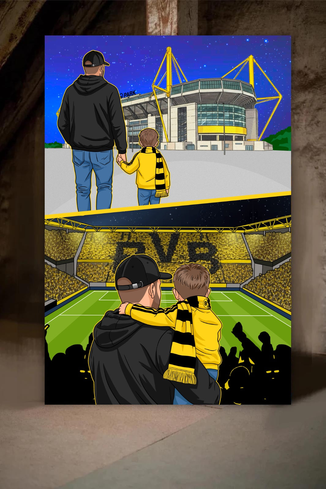 Dortmund Kunstleinwand "Vom Vater zum Sohn" (40 Exemplare)