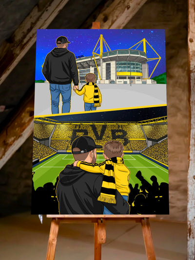 Dortmund Kunstleinwand "Vom Vater zum Sohn" (40 Exemplare)