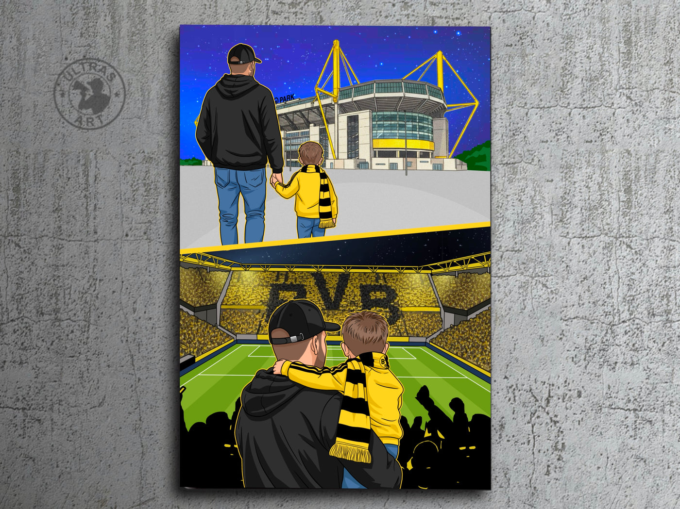 Dortmund Kunstleinwand "Vom Vater zum Sohn" (40 Exemplare)