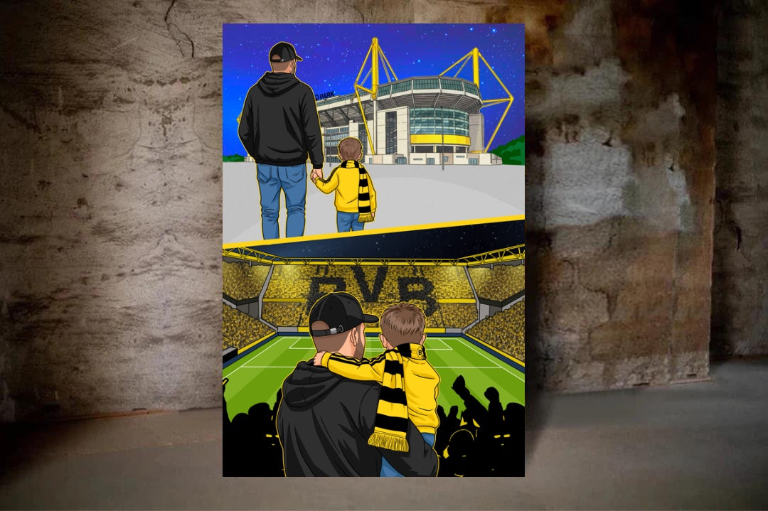 Dortmund Kunstleinwand "Vom Vater zum Sohn" (40 Exemplare)