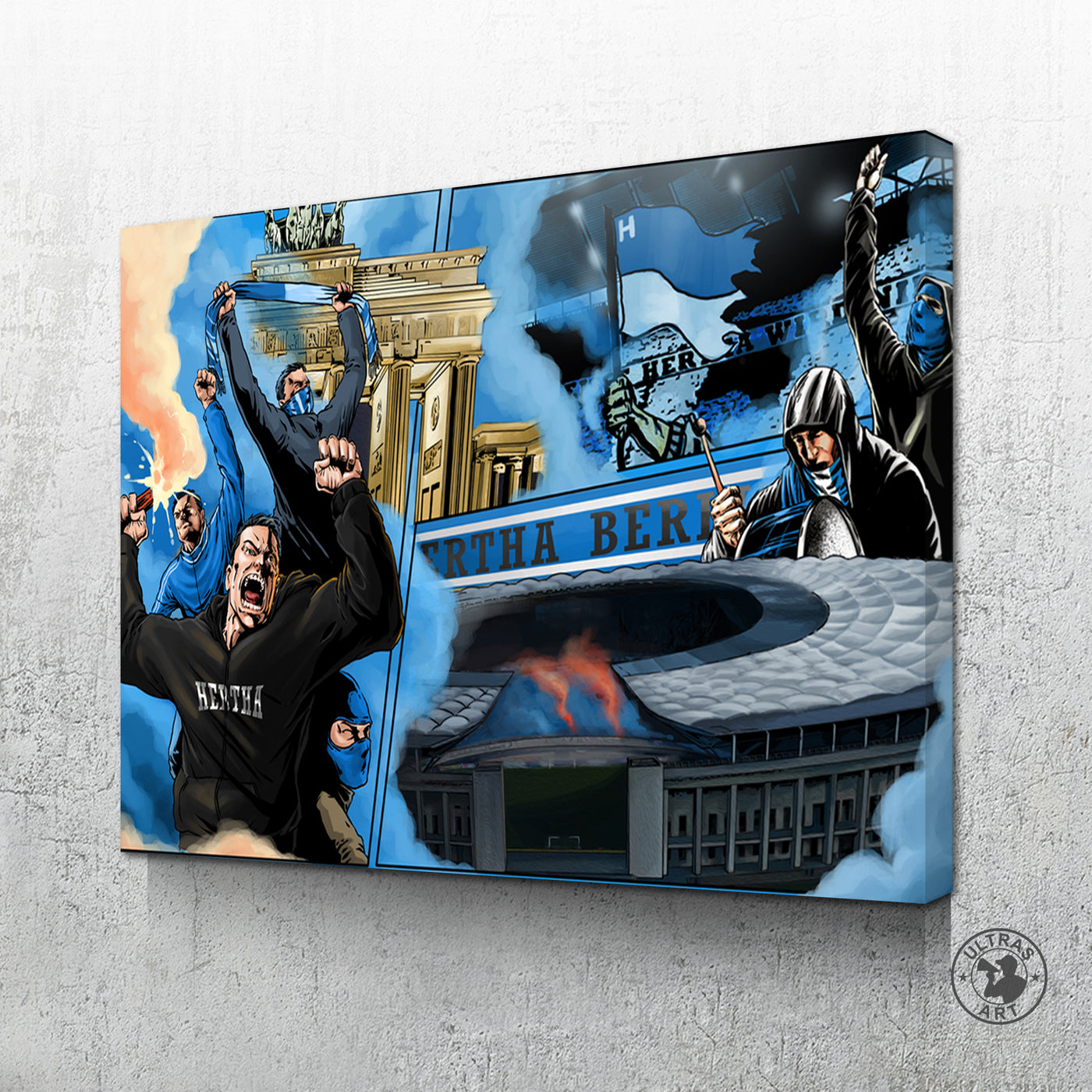 Kunstleinwand "Collage Hertha 2" - Ultras Art