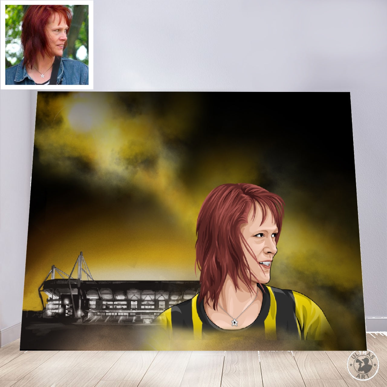 Dein digital gezeichnetes Dortmund Portrait auf Leinwand (WS Hintergrund)
