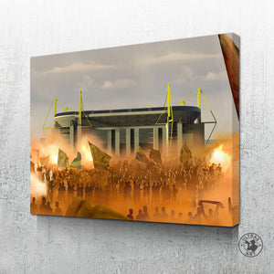 Dortmund Kunstleinwand "Stadion" - Ultras Art