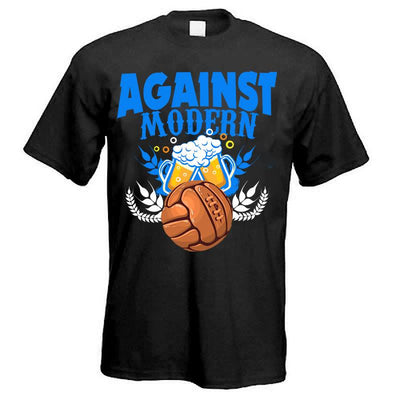 Shirt "Against Modern.." Blauer Druck