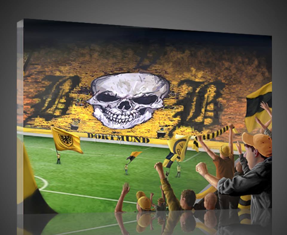Dortmund Stadion Choreo Artwork auf Leinwand - Ultras Art