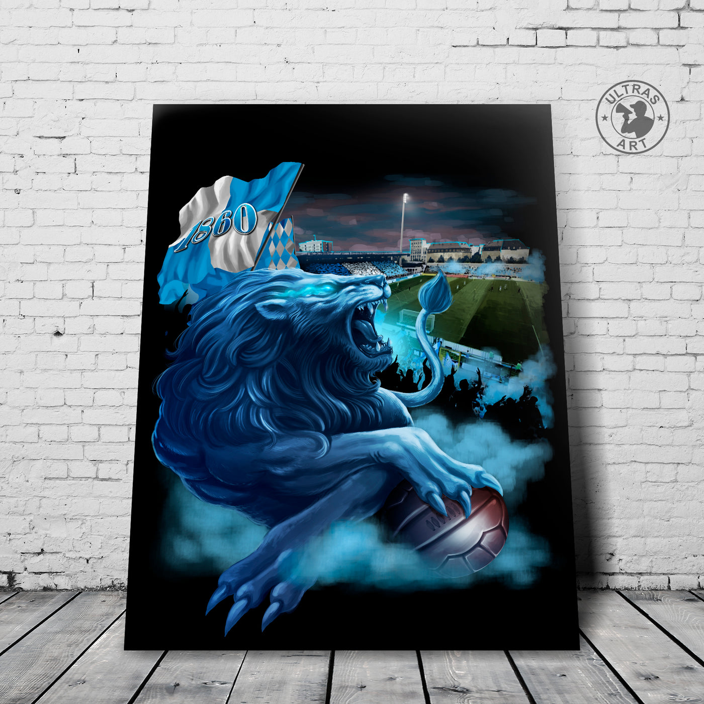 60 Kunstleinwand "Blue Lion"
