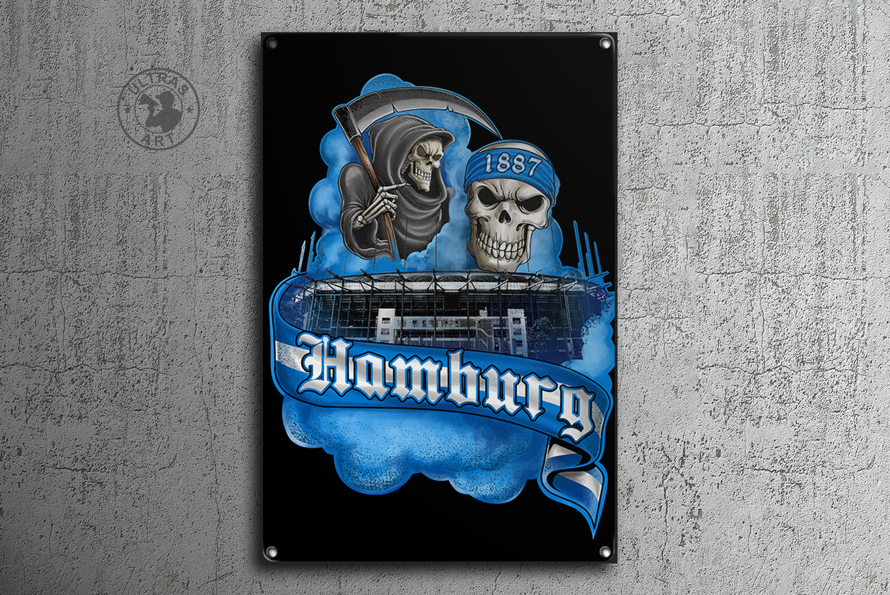 Hamburg Retro-Schild "Skull"